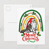 Noorse Bos Kat Vrolijk Kerstfeest Feestdagenkaart (Voorkant / Achterkant)