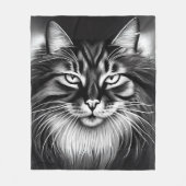 Noorse Boskat in zwart-wit Fleece Deken (Voorkant)