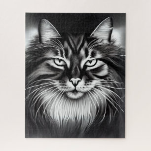 Noorse Boskat in zwart-wit Legpuzzel