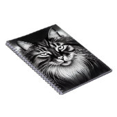 Noorse Boskat in zwart-wit Notitieboek (Rechterzijde)