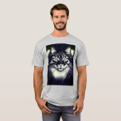 Noorse Boskat in zwart-wit T-shirt (Voorkant volledig)