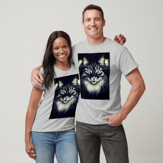 Noorse Boskat in zwart-wit T-shirt (Unisex)