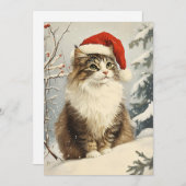 Noorse boskat Kerstmis Feestdagenkaart (Voorkant / Achterkant)