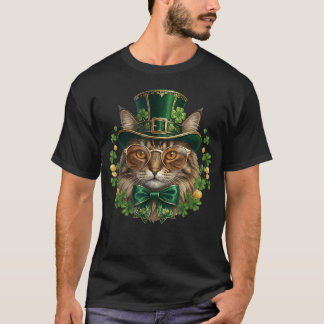 Noorse Boskat Leprechaun Hoed Bril St T-shirt