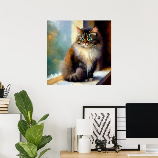 Noorse boskat poster (Thuiskantoor)