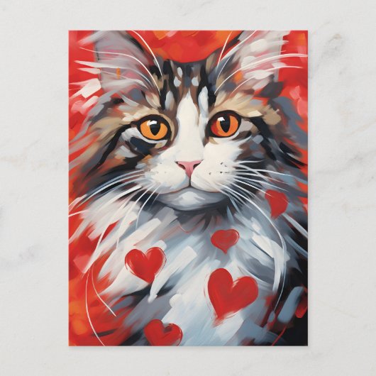 Noorse boskat Valentijnsdag Briefkaart (Voorkant)