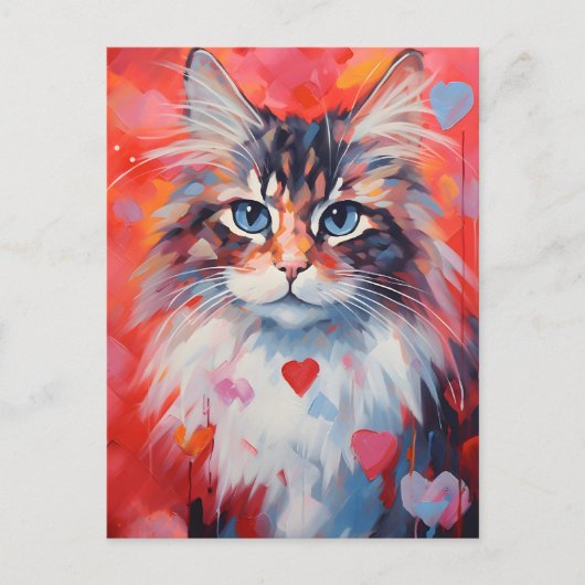 Noorse boskat Valentijnsdag Briefkaart (Voorkant)