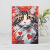 Noorse Boskat Valentijnsdag Feestdagenkaart (Staand voorkant)