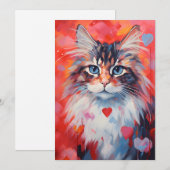 Noorse boskat Valentijnsdag Feestdagenkaart (Voorkant / Achterkant)