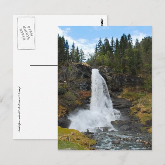 Noorse Briefkaart voor watervallen (Voorkant / Achterkant)