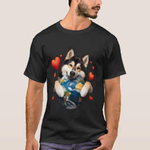 Noorse Buhund Hond Aarddag Knuffelen Liefde Eigena T-shirt