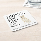 Noorse Buhund Hond bruiloft Kartonnen Onderzetters (Schuin)