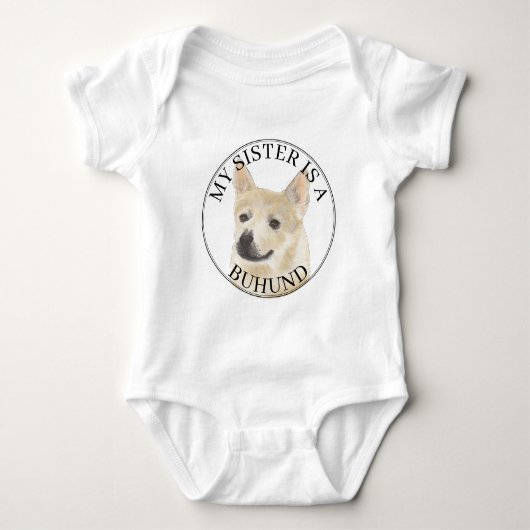 Noorse Buhund Hond Grote Zus Romper (Voorkant)
