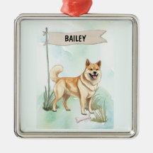 Noorse Buhund-waterverf Gepersonaliseerde Hond