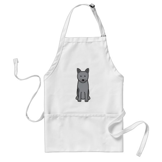 Noorse Cartoon van Elkhound Dog Standaard Schort (Voorkant)