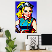 Noorse dame Pirate | AI Art Poster (Thuiskantoor)