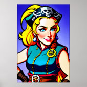 Noorse dame Pirate | AI Art Poster (Voorkant)