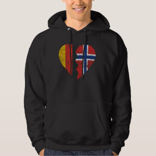 Noorse Duitse vlag Hart Duitsland Noorse vlag Ro Hoodie