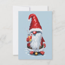 Noorse Dwerg Houdt Een Veenbessen Sap Cocktail Kaart