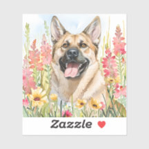 Noorse Elandhond Aquarel Sticker