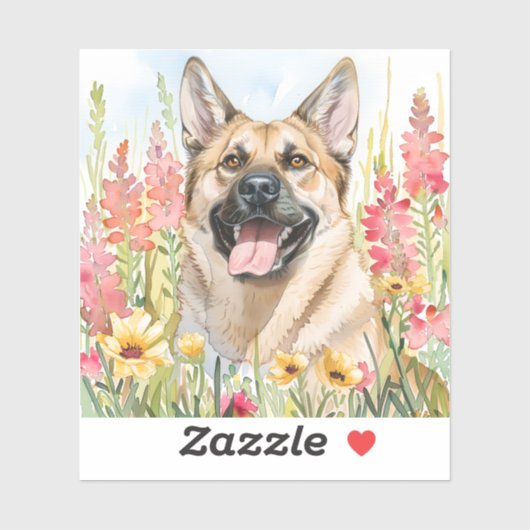 Noorse Elandhond Aquarel Sticker (Vel)