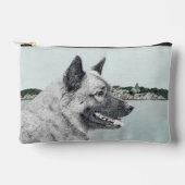 Noorse Elandhond en Village Schilderen Dog Art Etui (Voorkant)