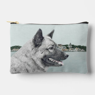 Noorse Elandhond en Village Schilderen Dog Art Etui
