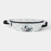 Noorse Elandhond en Village Schilderen Dog Art Heuptasje (Voorkant)