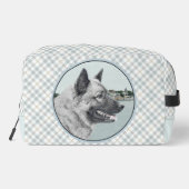 Noorse Elandhond en Village Schilderen Dog Art Toilettasje (Achterkant)