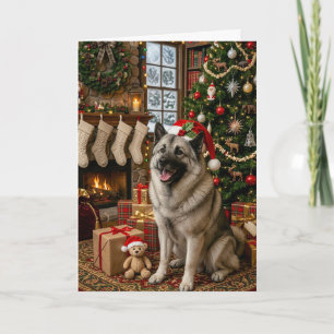 Noorse elandhond vakantie feestdagen kaart