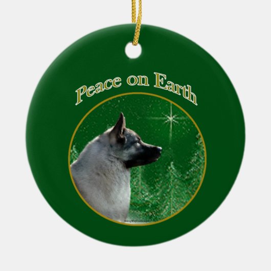 Noorse Elandhond Vrede Keramisch Ornament (Voorkant)