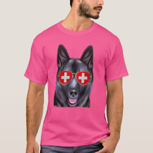 Noorse Elandhond Zwitserse vlag Zonnebril T-shirt