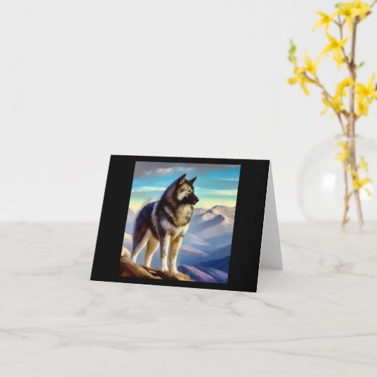 Noorse Elkhound Dog Kaart (Gele Bloem)