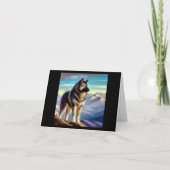 Noorse Elkhound Dog Kaart (Voorkant)