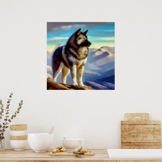 Noorse Elkhound Dog Poster (Keuken)