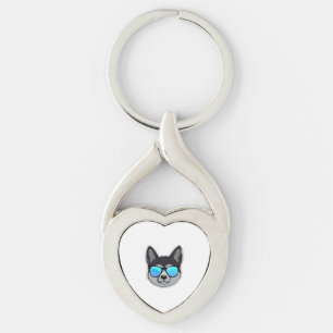 Noorse Elkhound in Koele Zonnebril Classic T-SH Sleutelhanger