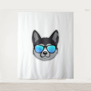 Noorse Elkhound in Koele Zonnebril Classic T-SH Wandkleed