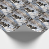 Noorse Elkhound liet het sneeuwkerst Cadeaupapier (Hoek)