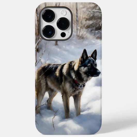 Noorse Elkhound liet het sneeuwkerst Case-Mate iPhone Case (Achterkant)