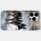 Noorse Elkhound liet het sneeuwkerst Case-Mate iPhone Case (Achterkant (horizontaal))