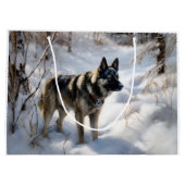 Noorse Elkhound liet het sneeuwkerst Groot Cadeauzakje (Achterkant)