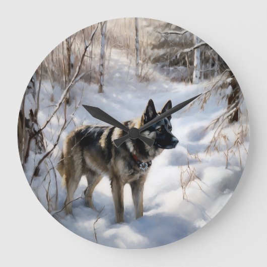 Noorse Elkhound liet het sneeuwkerst Grote Klok (Voorkant)