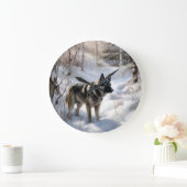 Noorse Elkhound liet het sneeuwkerst Grote Klok (Huis)