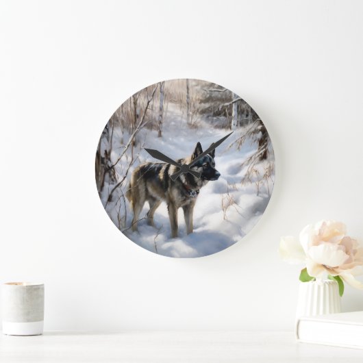 Noorse Elkhound liet het sneeuwkerst Grote Klok (Huis)