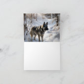 Noorse Elkhound liet het sneeuwkerst Kaart (Binnen)