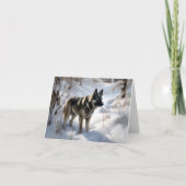 Noorse Elkhound liet het sneeuwkerst Kaart (Voorkant)