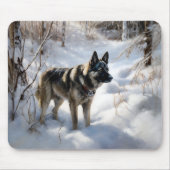 Noorse Elkhound liet het sneeuwkerst Muismat (Voorkant)