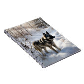 Noorse Elkhound liet het sneeuwkerst Notitieboek (Rechterzijde)
