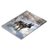 Noorse Elkhound liet het sneeuwkerst Notitieboek (Linkerzijde)