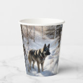 Noorse Elkhound liet het sneeuwkerst Papieren Bekers (Achterkant)